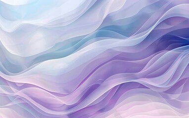 Poster - Abstract purple and blue background with flowing shapes and curves. The design features smooth, curved lines that create an elegant composition of soft, dreamy forms