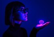 © Zaleman - The HUD interface lights a female portrait of future technology or entertainment, such as virtual reality