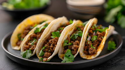 Canvas Print - Variety Mexican Tacos Modern Rooftop View