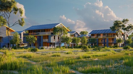 Poster - A residential area with a lot of trees and houses