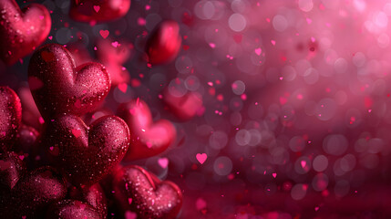 Poster - Valentine Background With Hearts