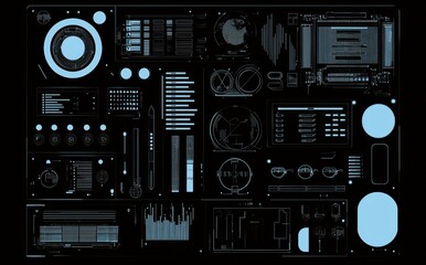 Leinwandbilder - The cyberspace sci fi background is part of the hud template