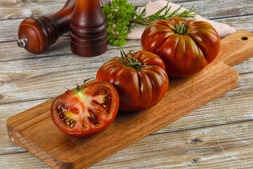 Organic juicy ripe red tomatoes