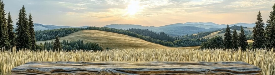 Poster - Mountain panorama of the sunrise