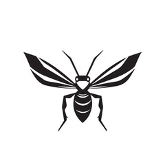 Wall Mural - Wasp in cartoon, doodle style . Image for t-shirt, web, mobile apps and ui. Isolated 2d vector illustration in logo, icon, sketch style, Eps 10, black and white. AI Generative