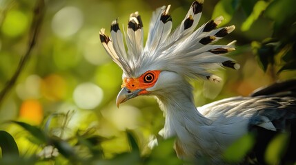 Poster - Portrait of a Secretary Bird in the Sunlight