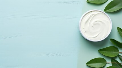 healthy skincare cosmetic cream with eucalyptus