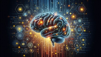 Wall Mural - Digital human brain visualisation