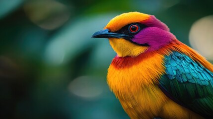 Wall Mural - Colorful Bird with Vibrant Feathers