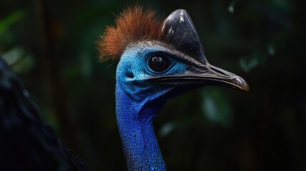 Sticker - Close-up Portrait of a Southern Cassowary