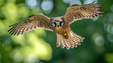 Wall Mural - A Kestrel Hawk In Flight With Spread Wings