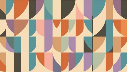 Wall Mural - Simple native ornamental art pastel color illustration, AI generative