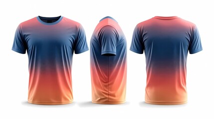 modern dynamic gradient neon line pastel color jersey for gaming, short sleeve mockup with front and back views isolated clean white backgroun