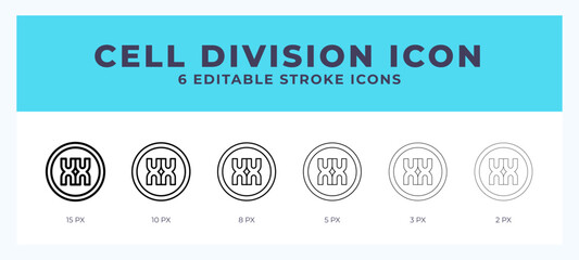 Cell division icon vector for web. And mobile app. Editable stroke outline icon.