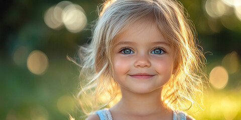 Portrait of a beautiful little girl looking at the camera