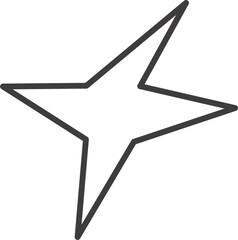 Wall Mural - y2k star shape. outline icon of abstract spark and shiny irregular flash burst. bling and twinkle ge