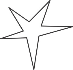 Wall Mural - y2k star shape. outline icon of abstract spark and shiny irregular flash burst. bling and twinkle ge
