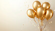 © Sönke Hayen - Minimalistischer Ballonstrauß aus goldenen Ballons vor neutralem Hintergrund – perfekt für elegante Feiern, Jubiläen oder Partydekorationen, Einladungen oder Glückwunschkarten, Karten