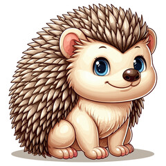 Sticker - Cute Hedgehog Vector Cartoon illustration