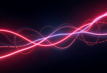 Wall Mural - Abstract Neon Light Trails