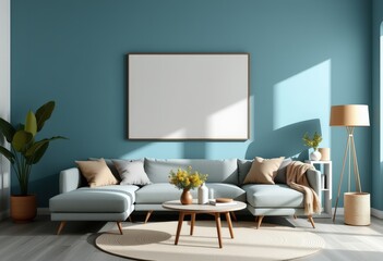 Wall Mural - modern living room with sofa