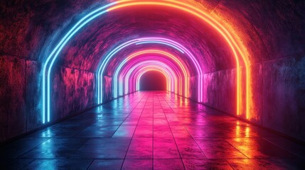 Poster - Neon Tunnel