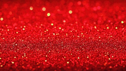 Wall Mural - Red christmas glitter background with stars. Festive glowing blurred texture.