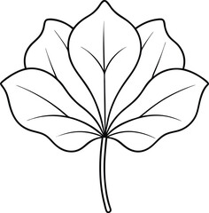 Wall Mural - Lotus leaf line art icon, vector illustration on white background