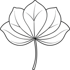 Wall Mural - Lotus leaf line art icon, vector illustration on white background