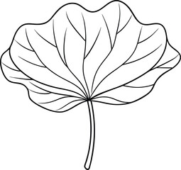 Wall Mural - Lotus leaf line art icon, vector illustration on white background