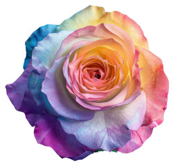 Poster - PNG Colorful rainbow rose flower blossom plant.