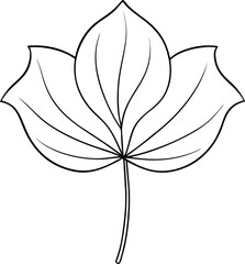 Wall Mural - Lotus leaf line art icon, vector illustration on white background