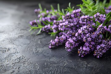 Fresh Lavender Flowers on Dark Background - Aromatherapy, Wellness, and Natural Beauty for Floral Design