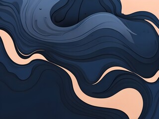 Poster - Abstract Blue and Peach Swirls