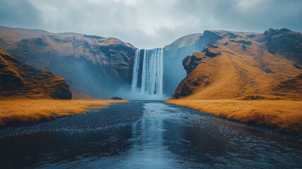 Poster - Majestic Waterfall in Iceland