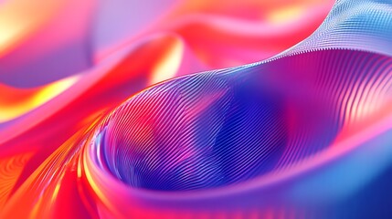 A close-up of a colorful abstract wave with a gradient of bright colors.