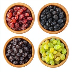 Raisin grain in bowl closeup view