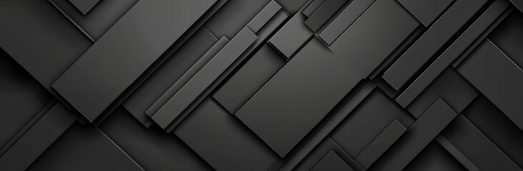 Abstract black technology background. Empty geometric 3d dark black background pattern design. 