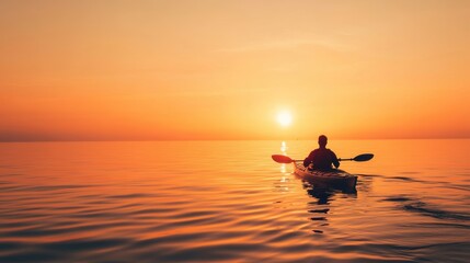 A person kayaking in tropical sea water