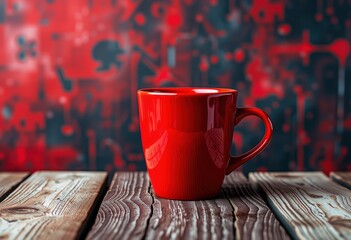 Wall Mural - cup of tea on wooden table