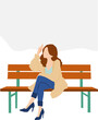 © くろねこ - 考え事をする女性のイラスト