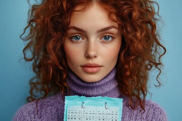 Sticker - Young Woman Holding a Calendar