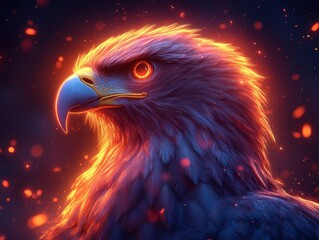 Sticker - Fiery Eagle Portrait