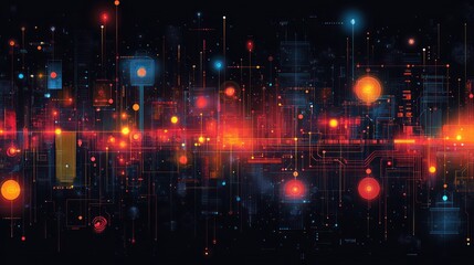 Wall Mural - Abstract Digital Network Illustration