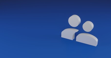 Poster - Isolated realistic white group symbol with shadow. Located on the right side of the scene. 3d illustration on transparent background