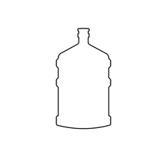 Poster - A large black outline a large bottle of water symbol on the center. Illustration on transparent background
