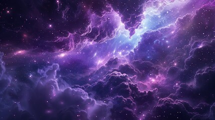 Captivating Cosmic Storm Electrifying Celestial Phenomenon in Shimmering Purple Hues