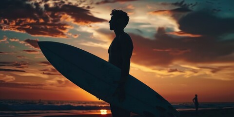 Wall Mural - Surfing Sunset