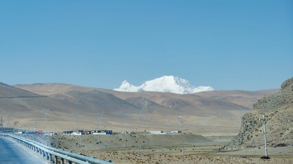 Wall Mural - Hills of the Qomolangma National Nature Preserve (Chomolungma Nature Reserve) in Tibet, China