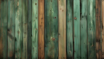 vintage wood planks with a painted green textured background